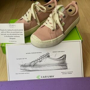 Cariuma size 7 100% vegan insoles sustainable eco-friendly Rose canvas OCA LOW
